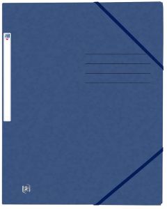 Photo Chemise à élastiques A4 - 3 rabats - Bleu Foncé OXFORD Top File+