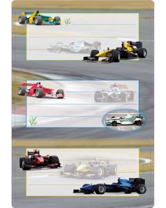 Photo HERMA : Lot de 6 étiquettes pour livres - Voitures de courses - 5577