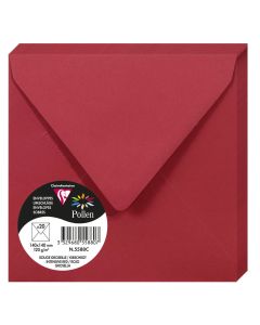 Photo Enveloppe POLLEN Rouge Groseille Format  140 x 140 mm 5588C