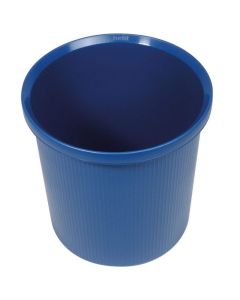 Photo Corbeille à papier lignée - 18 litres - Bleu : HELIT H6105734
