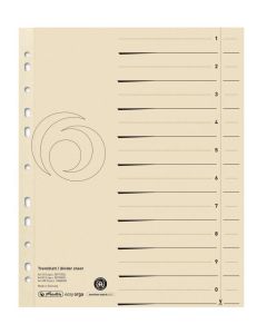 Photo Intercalaires en carton - 240 x 300 mm - Chamois : HERLITZ Lot de 10 réf. 5971502