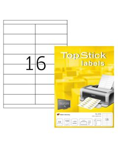 Photo Étiquettes adhésives blanches - 105 x 33,8 mm : TOP STICK Lot de 1600