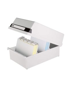 Photo Boite à couvercle ouverte pour 1300 cartes - A5 paysage - Gris : HAN