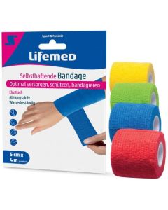 Photo Bande adhésive élastique - 50 mm x 4 m - Assortiment LIFEMED