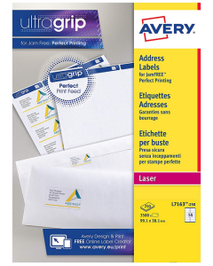 Photo Étiquettes adresses - 99,1 x 38,1 mm Lot de 3500 AVERY L7163-250.FR