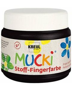 Photo KREUL : Gouache aux doigts pour textile MUCKI - 150 ml - Noir (Peinture) modèle