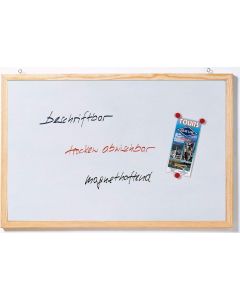 Photo Tableau magnétique blanc cadre bois - 600 x 400 mm : FRANKEN CC-MM4060E 