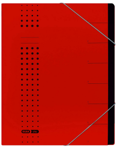 Photo ELBA 400002024 : Trieur à élastique 7 compartiments - Rouge