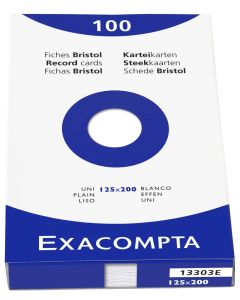 Photo Fiches Bristol unies - 125 x 200 mm - Blanc EXACOMPTA Image
