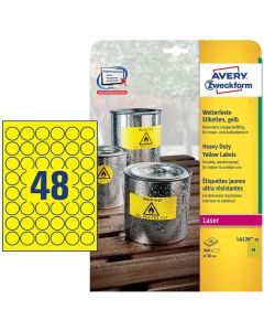 Photo Étiquettes rondes ultra-résistantes - 30 mm - Jaune AVERY 