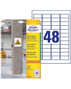 Photo Étiquettes ultra adhésives pour impression - 45,7 x 21,2 mm - Blanc AVERY