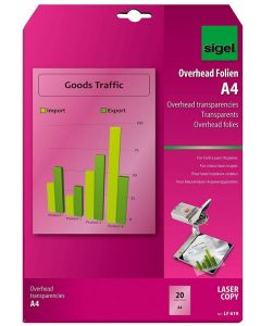 Photo Film transparent pour rétroprojecteurs - A4 SIGEL Lot de 20