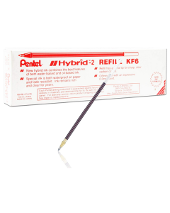 Photo PENTEL KF6-B : Mine de rechange pour Stylo roller - Hybrid Gel Grip K106 et K116 - Rouge