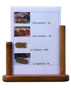 Photo Présentoir de Table - A5 - Support Teck : SECURIT Table