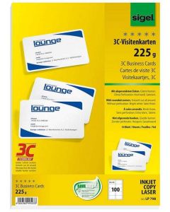 Photo SIGEL LP795 : Cartes de visite 3C extra blanches - 225 g