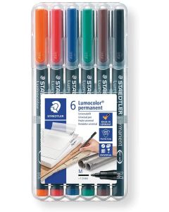 Photo STAEDTLER : Etui de marqueurs permanents Lumocolor pour rétroprojecteur - 317 M WP6