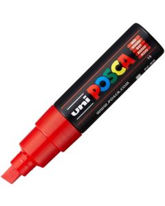 UNI-BALL : Marqueur peinture Posca PC 8K - Pointe biseautée de 8 mm - Rouge - PC-8K R