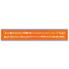 MINERVA : Trace-lettres en plastique - Orange transparent - 8 mm