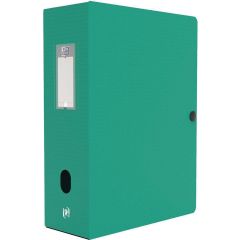 Photo OXFORD : Boite de classement Memphis avec bouton - Vert - Dos de 100 mm