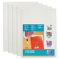Lot de 10 Pochettes à coins A4 en PVC 0,15 - Transparent : ELBA Visuel