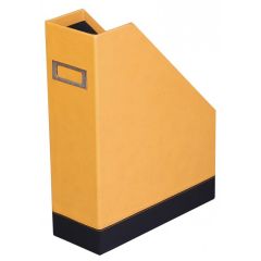 Porte-revues en simili cuir - Dos de 95 mm - Orange/Noir RHODIA