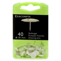 Boite de 40 punaises - Blanc Exacompta 14020E 