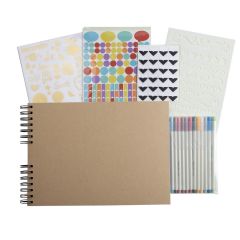 Album photos Kraft à spirales avec Kit de Scrapbooking - 320 x 220 mm : EXACOMPTA Scrap-Addict image