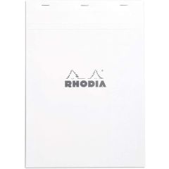 Bloc-Notes quadrillé - Couverture Blanc - 210 x 297 mm A4 : RHODIA N°18 Visuel