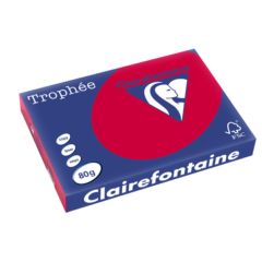 Ramette de papier Trophée de 500 feuilles A3  - Rouge Groseille : CLAIREFONTAINE 1895