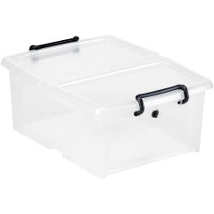 Bac de rangement avec couvercle double - 20 litres - Transparent : CEP Image