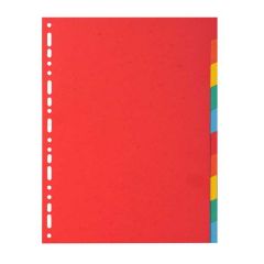 Jeu de 10 Intercalaires A4 en carte recyclée teintée - Assortiment EXACOMPTA