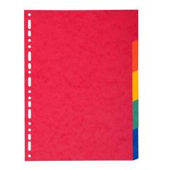 Jeu de 6 Intercalaires A4 maxi en carte recyclée teintée - Assortiment : EXACOMPTA Image