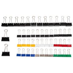 Pince double clip en acier - Largeur 19/25/32 mm - Assortiment MAUL Mauly Lot de 50
