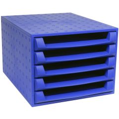 221101D EXACOMPTA : Caisson à 5 tiroirs ouverts - Box Office - Bleu cobalt exemple