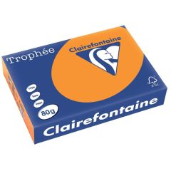 Ramette de papier de 500 feuilles A3 - Orange fluo : CLAIREFONTAINE Trophée Visuel