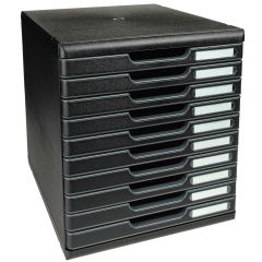 Module de rangement 10 tiroirs fermés - Modulo ECOBlack - Noir : EXACOMPTA image