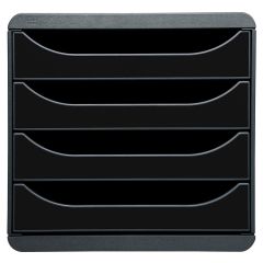 3104214D EXACOMPTA : Caisson à 4 tiroirs - Big Box - Noir/noir glossy