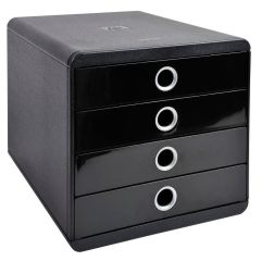 Caisson à 4 tiroirs - Pop Box - Noir/Argent EXACOMPTA Iderama Image