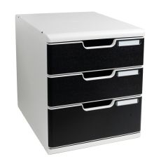 EXACOMPTA : Module de rangement 3 tiroirs Modulo - Gris/Noir