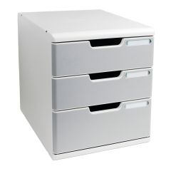 EXACOMPTA : Module de rangement 3 tiroirs Modulo - Gris/Granit