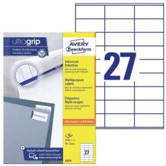 Étiquettes adhésives - 70 x 32 mm AVERY Ecologique Lot de 2700