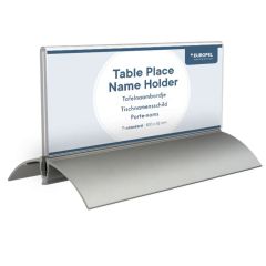 Chevalet de table - Porte-nom avec socle en aluminium - 100 x 52 mm : EUROPEL image