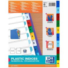 image Photo Jeu de 10 Intercalaires à chiffres en plastique - 230 x 297 mm OXFORD