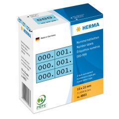Etiquettes à  numérotation triple - Noir et Bleu HERMA 4803