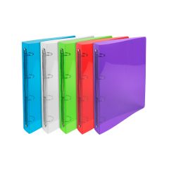 51298E Crystal : Classeur souple Assortiment - 4 anneaux