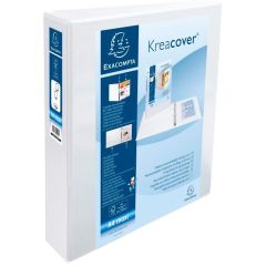 Classeur personnalisable 2 anneaux avec 2 Pochettes - Blanc -  Dos de 64 mm EXACOMPTA Image