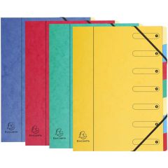 5207E EXACOMPTA  : Lot de 8 trieurs avec élastiques Assortiment photo