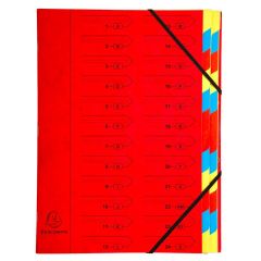 Trieur avec élastiques - 24 compartiments - Rouge EXACOMPTA