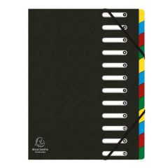 55121E EXACOMPTA  : Trieur avec élastiques  Noir