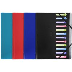 EXACOMPTA : Trieur avec élastiques - 12 compartiments 55180E assortiment